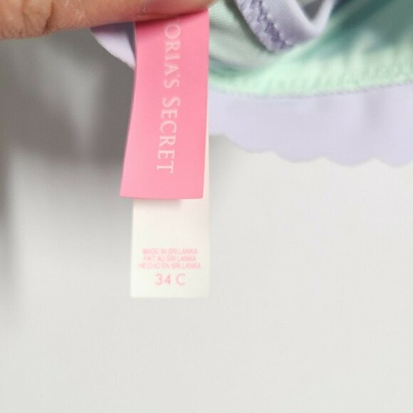 Victoria's Secret Scalloped Getaway Halter Bikini Top Lilac Light Purple 34C - Picture 4 of 5